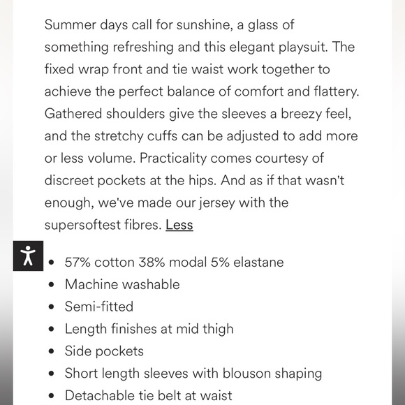 Boden Ruby Jersey Romper in Black NWOT Size 8P - Picture 6 of 6